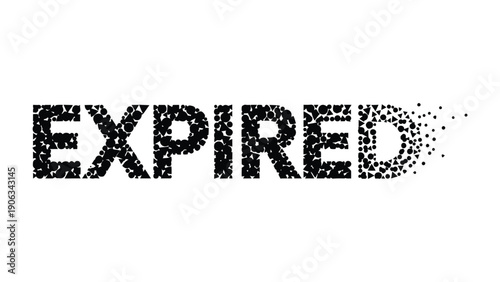 Expired Concept: A creative typography design with the word EXPIRED, conveying a sense of finality. The innovative design of the word showcases the end of something.