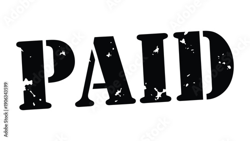 Paid Stamp: A bold and prominent PAID stamp, signifying transaction and financial completion, conveying a sense of order and finality.