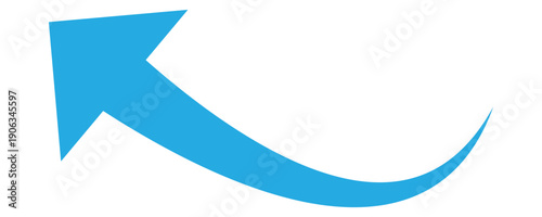 Professional blue curved arrow isolated on a white background. Designed for use in corporate reports, process flowcharts, and creative diagrams. Vector illustration.