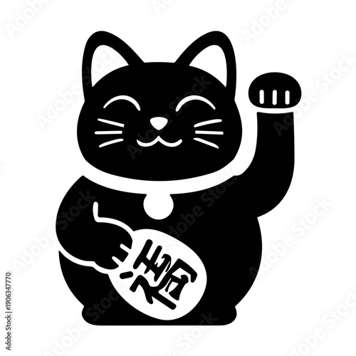 icon illustration Maneki-neko vector