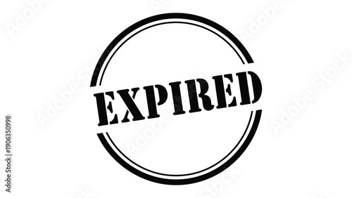Expired Stamp: A classic black and white stamp showcases the word EXPIRED inside a circular frame, conveying a clear message.