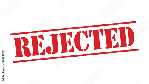 Rejection Stamp: A bold, red REJECTED stamp conveys a message of denial and non-acceptance, ideal for visual communication about negative outcomes and setbacks.