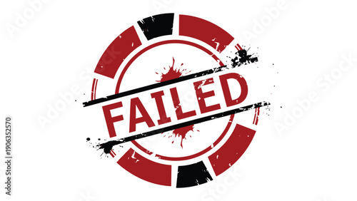 Failed Concept: A stark visual symbol expressing failure, the stamp design showcases a bold text overlay, communicating a sense of defeat, rejection, or broken endeavors. 