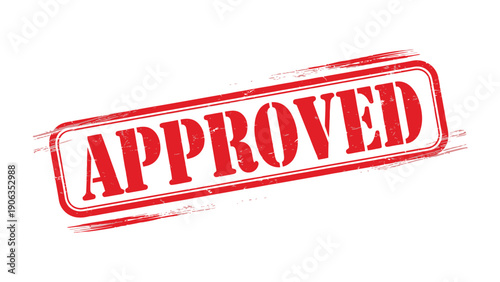Approved Stamp: A bold red APPROVED stamp signifies authorization, validation, and success. Conveying instant credibility and trust.