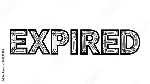 Expired Circuitry: A bold, graphic representation of the word EXPIRED formed by intricate circuit board lines, emphasizing the concept of obsolescence or data lapse.