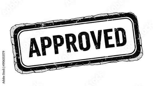 Approved Stamp Icon: A classic APPROVED stamp, its bold lettering standing out against a clean backdrop, symbolizes official endorsement and confirmation.
