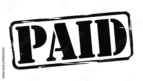 Stamped Assurance: Bold typography of PAID stamped in stark contrast, conveys a sense of finality and resolution.