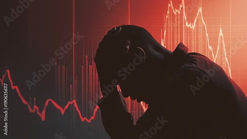 Financial Market Crash Despair Silhouette Global Economic Crisis