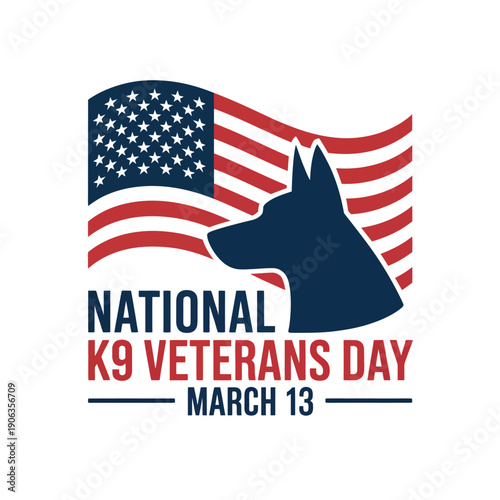 National K9 Veterans Day logo with American flag and dog silhouette
