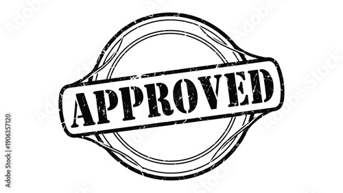 Approved Rubber Stamp: A bold rubber stamp imprint, with the word APPROVED prominently displayed, symbolizes confirmation, authorization, and validation of documents or actions.