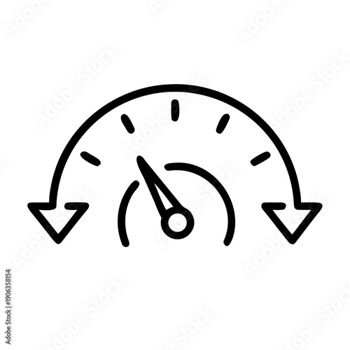 Analog Speedometer With Arrows icon for web and graphic design