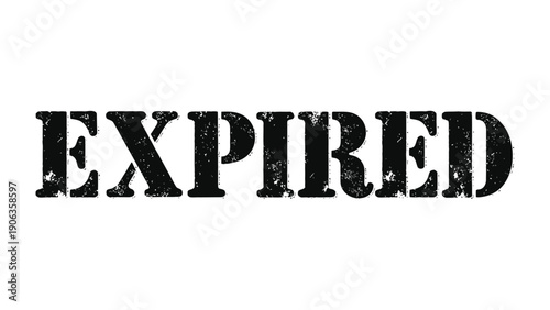 Expired: Bold black EXPIRED stamp, conveying a clear message of obsolescence, past deadline and unusable.