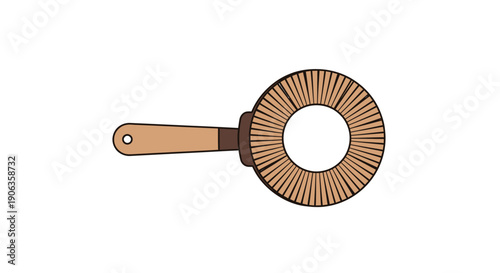 Illustration of a traditional wicker or rattan fly swatter.
