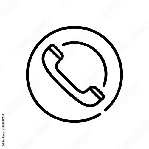 Contact Us Telephone Handset Inside A Circle icon for web and graphic design