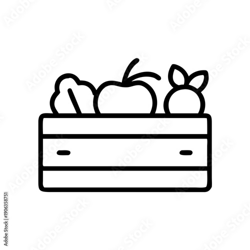 Crate Of Healthy Food icon for web and graphic design