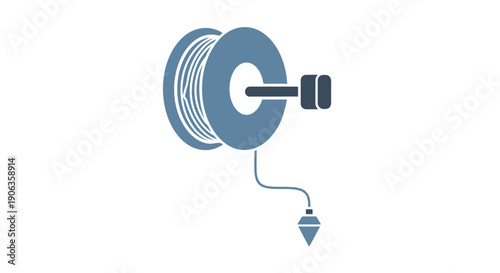 3D printing filament spool with nozzle.