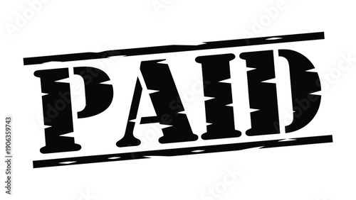 Paid Stamp: The bold PAID stamp, signifying transaction completion. A timeless symbol of financial closure.