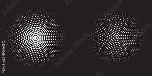 Basic halftone dots effect in black and white color. Halftone effect. Dot halftone. Black white halftone.