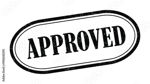 Approval Stamp: The word APPROVED boldly emblazoned upon a classic stamp, signifying acceptance and validation. A symbol of authority and agreement, perfect for documents, and official communications.