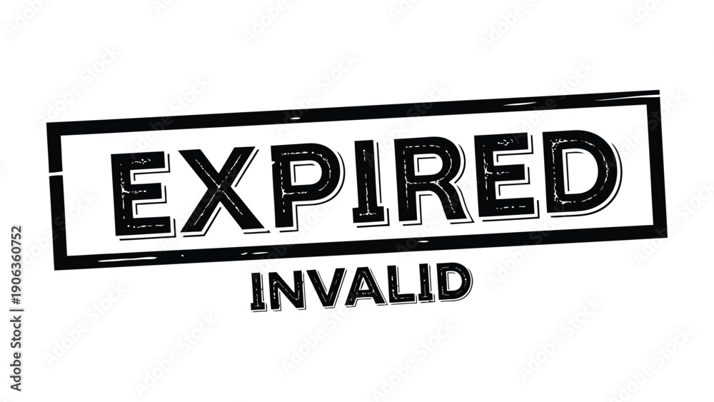 Fototapeta premium Expired Stamp of Authority: An authentic EXPIRED stamp, boldly emblazoned on a crisp, ready surface, clearly communicates that something has met its end.