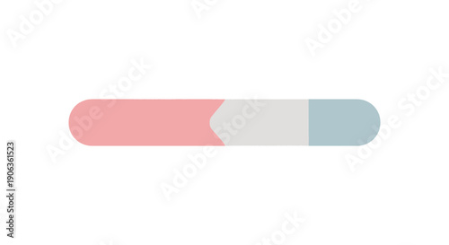 Colorful capsule icon with three distinct sections in pink, gray, and blue hues.