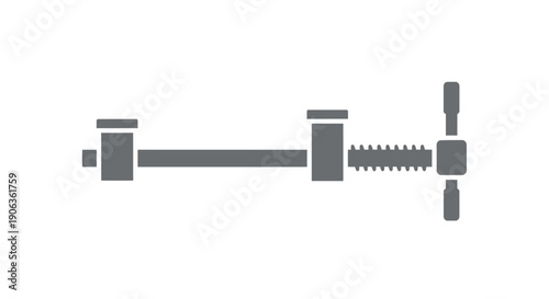 Simple gray illustration of a mechanical clamp or vise.