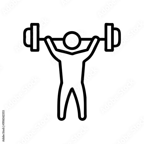 Person Lifting Barbell icon for web and graphic design
