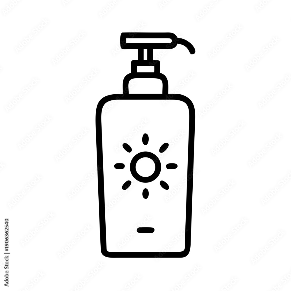 Fototapeta premium Pump Sunscreen Sunscreen Bottle With A Dispenser icon for web and graphic design