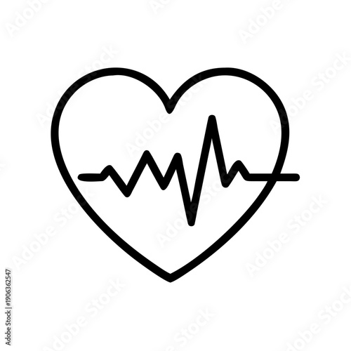 Pulse Line Inside Heart icon for web and graphic design