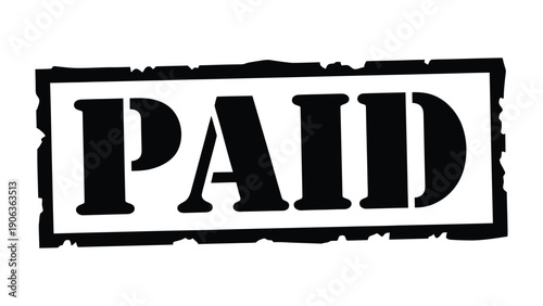 Paid Stamp: Bold and authoritative black PAID stamp, signifying transaction, complete on paper.