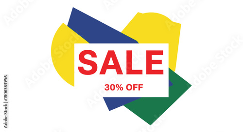 Sale 30% Off Discount Graphic with Abstract Shapes