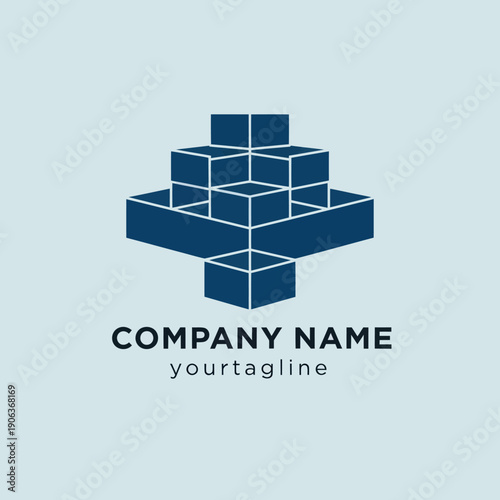 3D Cube Logo Design Template Corporate Identity.