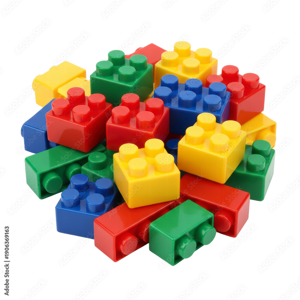 Obraz premium Colorful toy blocks isolated on black