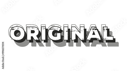 Original Typography: A striking, minimalist composition showcases the word ORIGINAL in a bold, eye-catching font, casting a subtle shadow that accentuates its depth and form. 