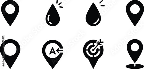 Navigation and GPS map markers in applications and systems. GPS systems, mapping applications, and location identification. 