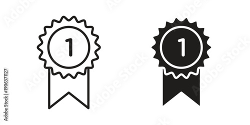 Badge icons vector. Line and glyph design with editable stroke