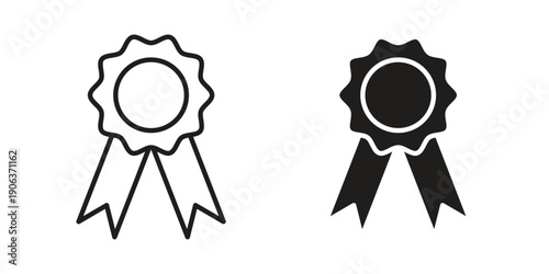 Badge icons vector. Line and glyph design with editable stroke