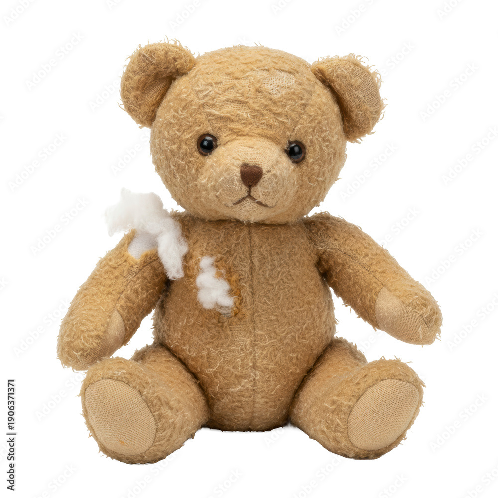 Obraz premium Worn teddy bear with stuffing visible