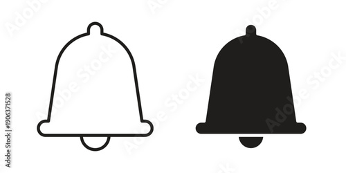 Bell icons vector. Line and glyph design with editable stroke