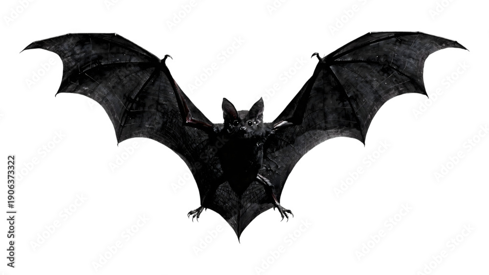 Fototapeta premium Black bat cartoon illustration isolated