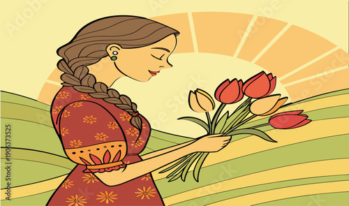 Girl with something flower