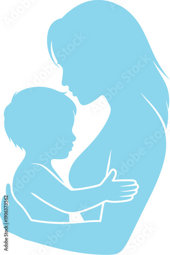  mother tenderly cradling her young child high quality modern elegant vector illustration for family love design use