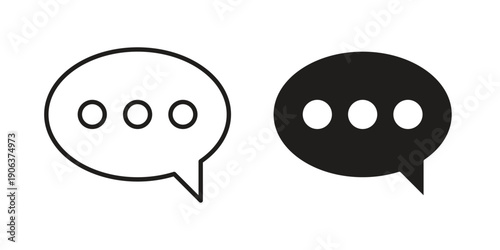 Comment icons vector. Line and glyph design with editable stroke