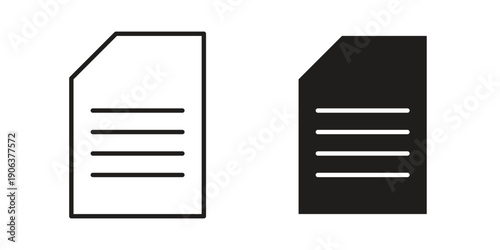 File icons vector. Line and glyph design with editable stroke