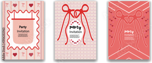 Playful Party Invitation with Starbursts and Streamers - Customizable Event Template