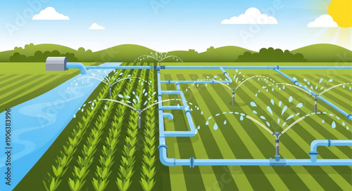 landscape with green grass