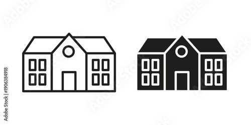 school icons vector. Line and glyph design with editable stroke