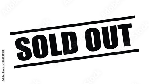 Sold Out Stamp: A simple SOLD OUT stamp, conveying the concept of scarcity and high demand with clarity and directness.