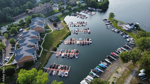 Photos Aerial View of Marina and Apartment Complex in Danbury, Connecticut