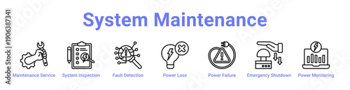 System Maintenance Icon Banner and Collection
